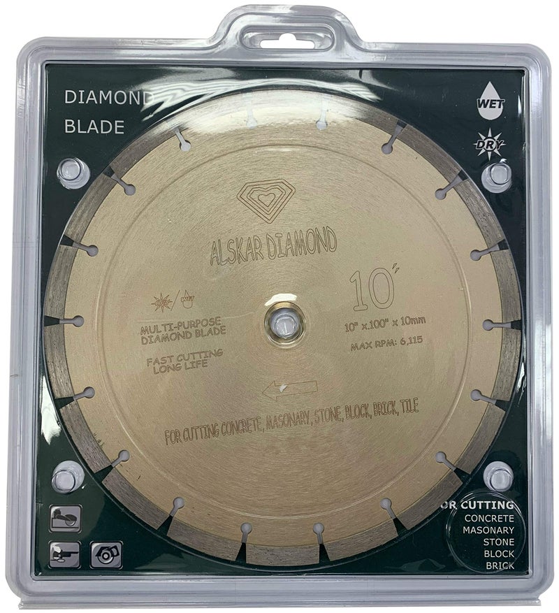 ALSKAR DIAMOND 10 inch ALSKAR DIAMOND Dry or Wet Cutting General Purpose Power Saw Segmented Diamond Blades for Concrete Stone Brick Masonry (10") - Image 5